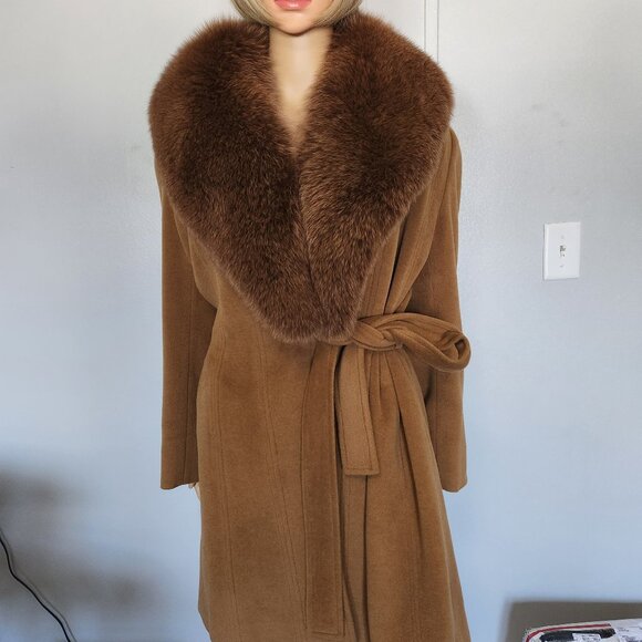 #662 Angora/wool/fox fur coat - Picture 1 of 4